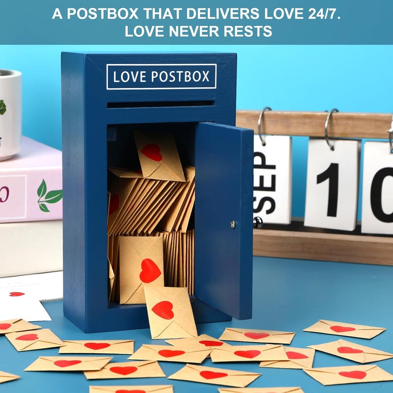 JULEASEL Store Romantic Love Postbox with 50 Mini Love Notes and Envelopes, Valentines Day Gifts for Him, Cute Valentines Gift for Husband Boyfriend, Vday LoveLetter, Long Distance Relationship Gifts - Image 2